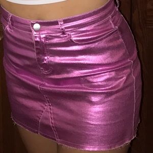 Forever 21 Pink Metallic Mini Skirt